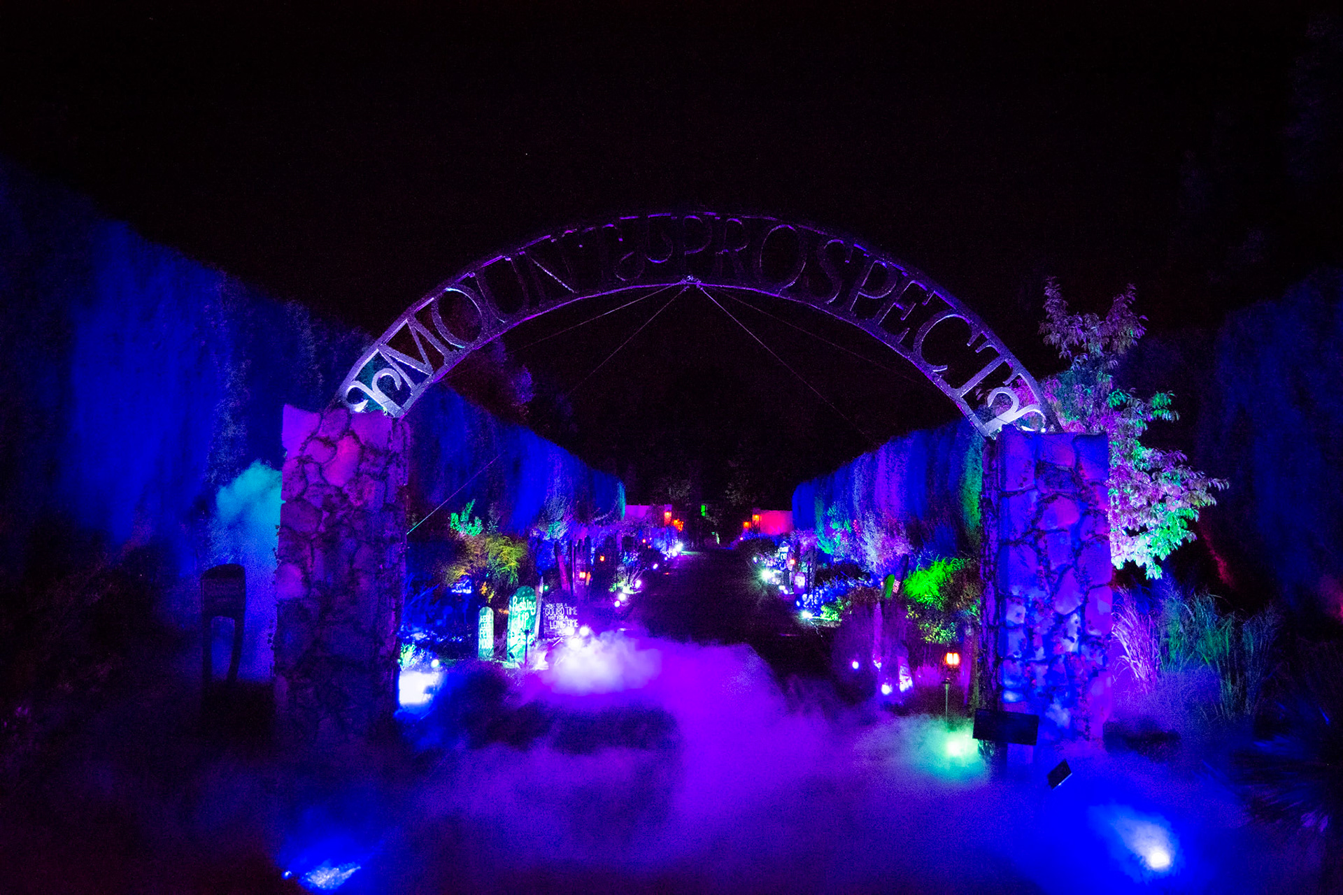Designed, constructed, & installed 17ft tall arch entryway to event based on history of site