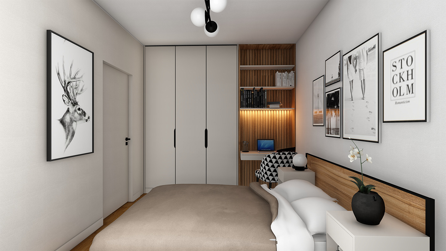 Projekt wnętrz mieszkania przy ul. Obrzeżnej w Warszawie