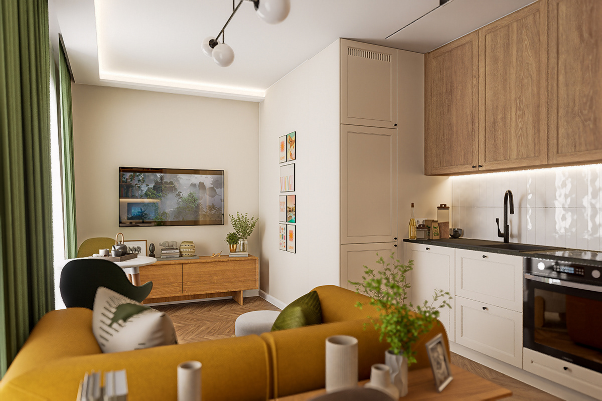 Projekt wnętrz mieszkania przy ul. Jana Pawła w Piasecznie