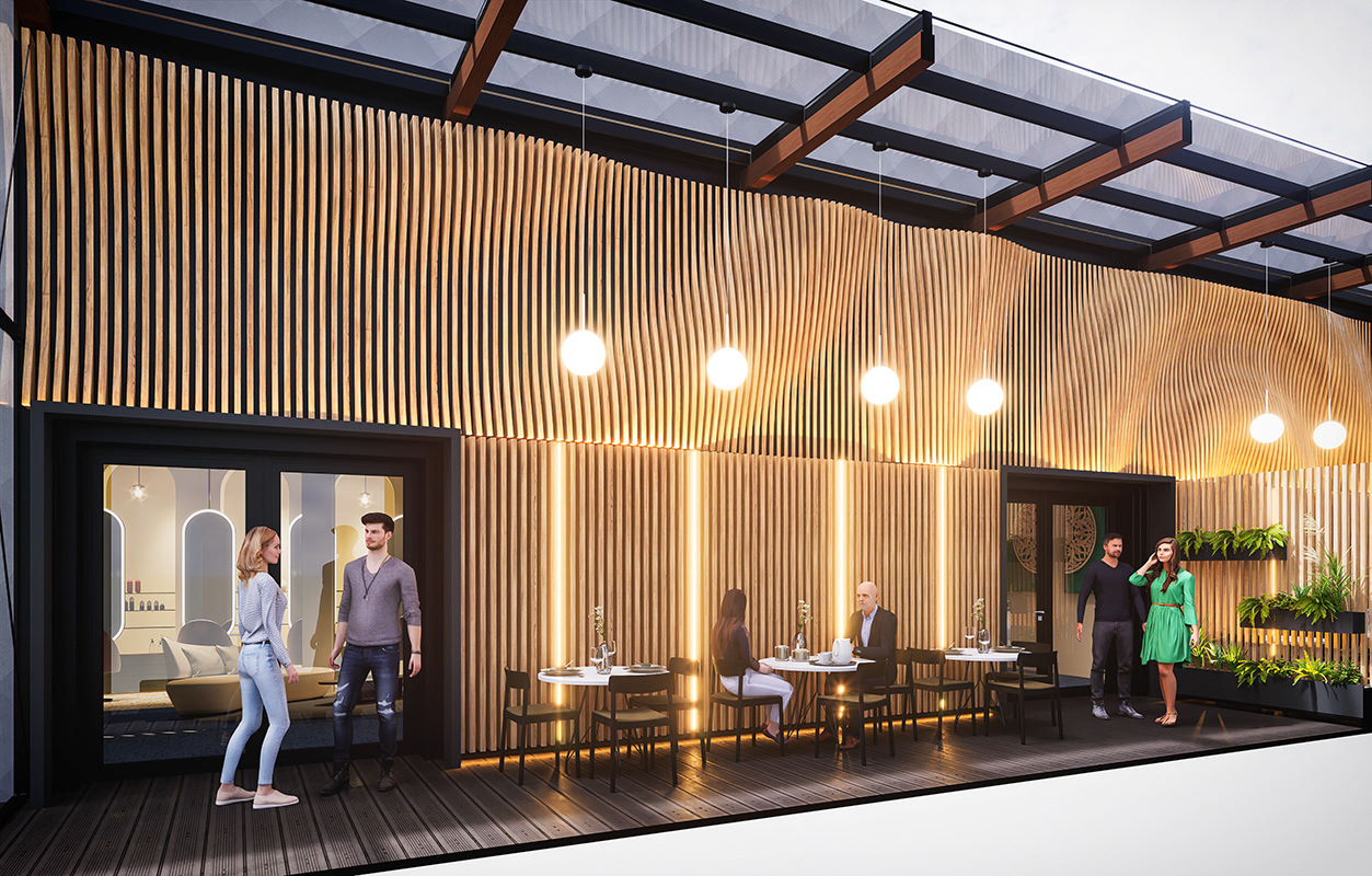 Koncepcja modernizacji food court w Westfield Mokotów w Warszawie