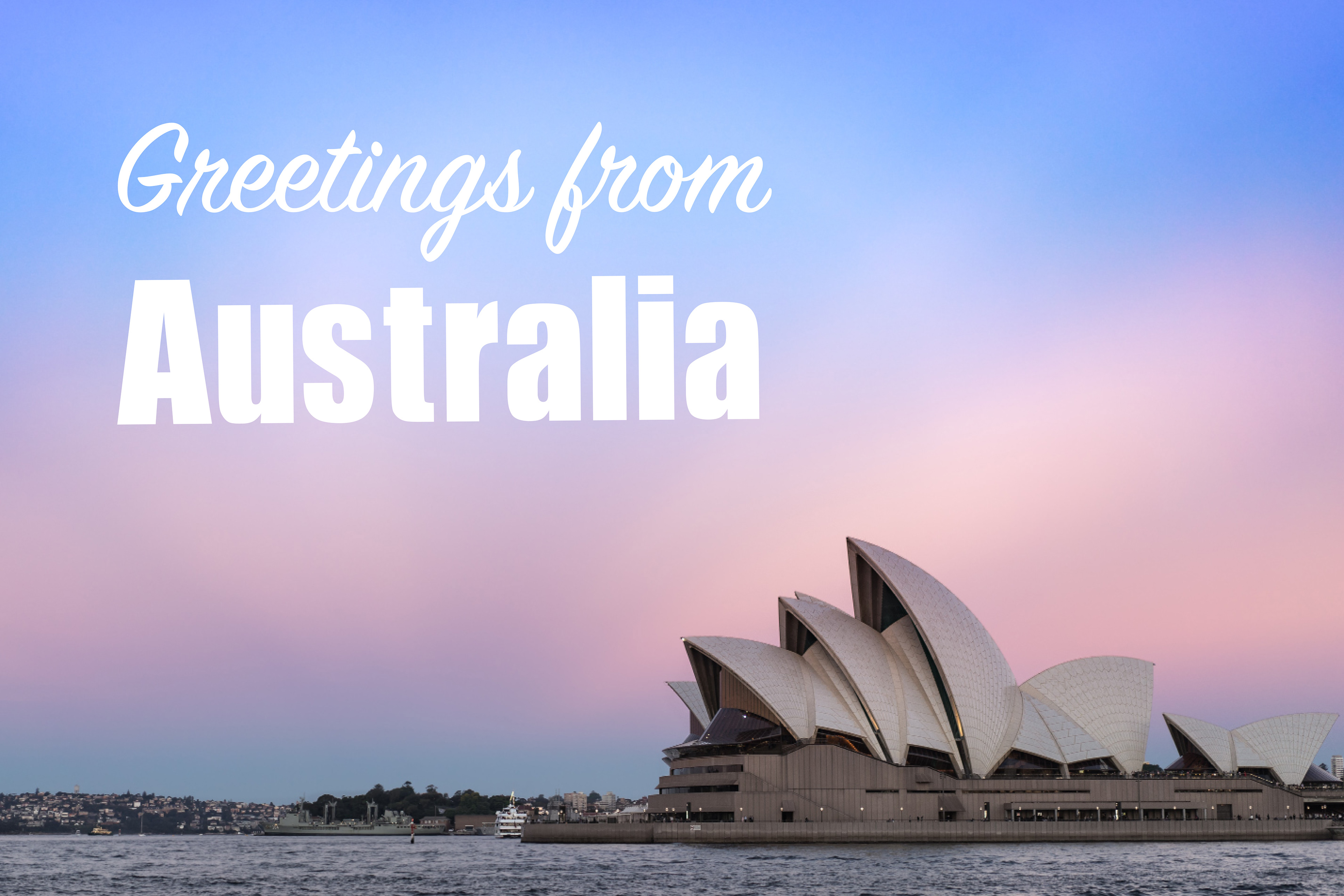 For this postcard, I wanted it to look like a classic postcard, so I added a cursive font and bold letters. My goal is for people to see the postcard and want to grab it when they are in Australia so that they can send it to their family and friends.
