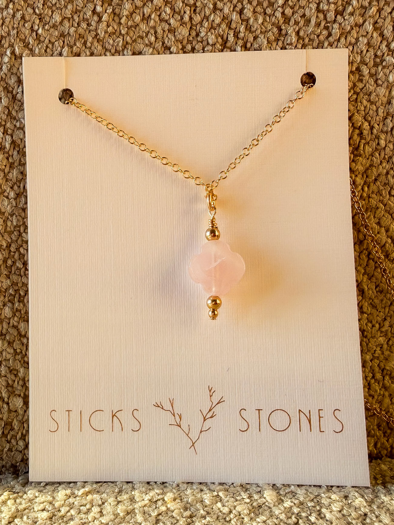 116 Rose Quartz Necklace $60