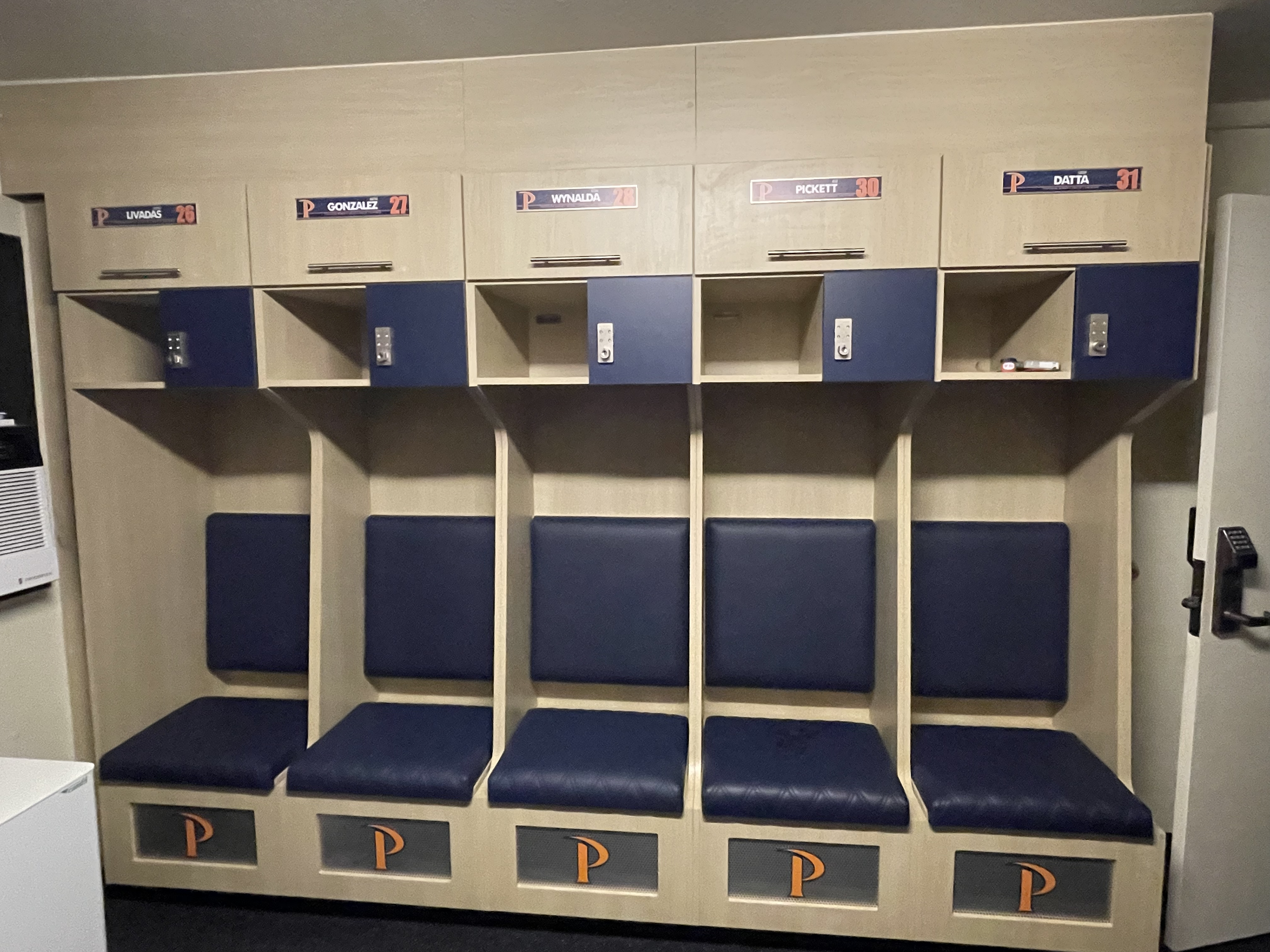 Women's soccer locker room nameplates