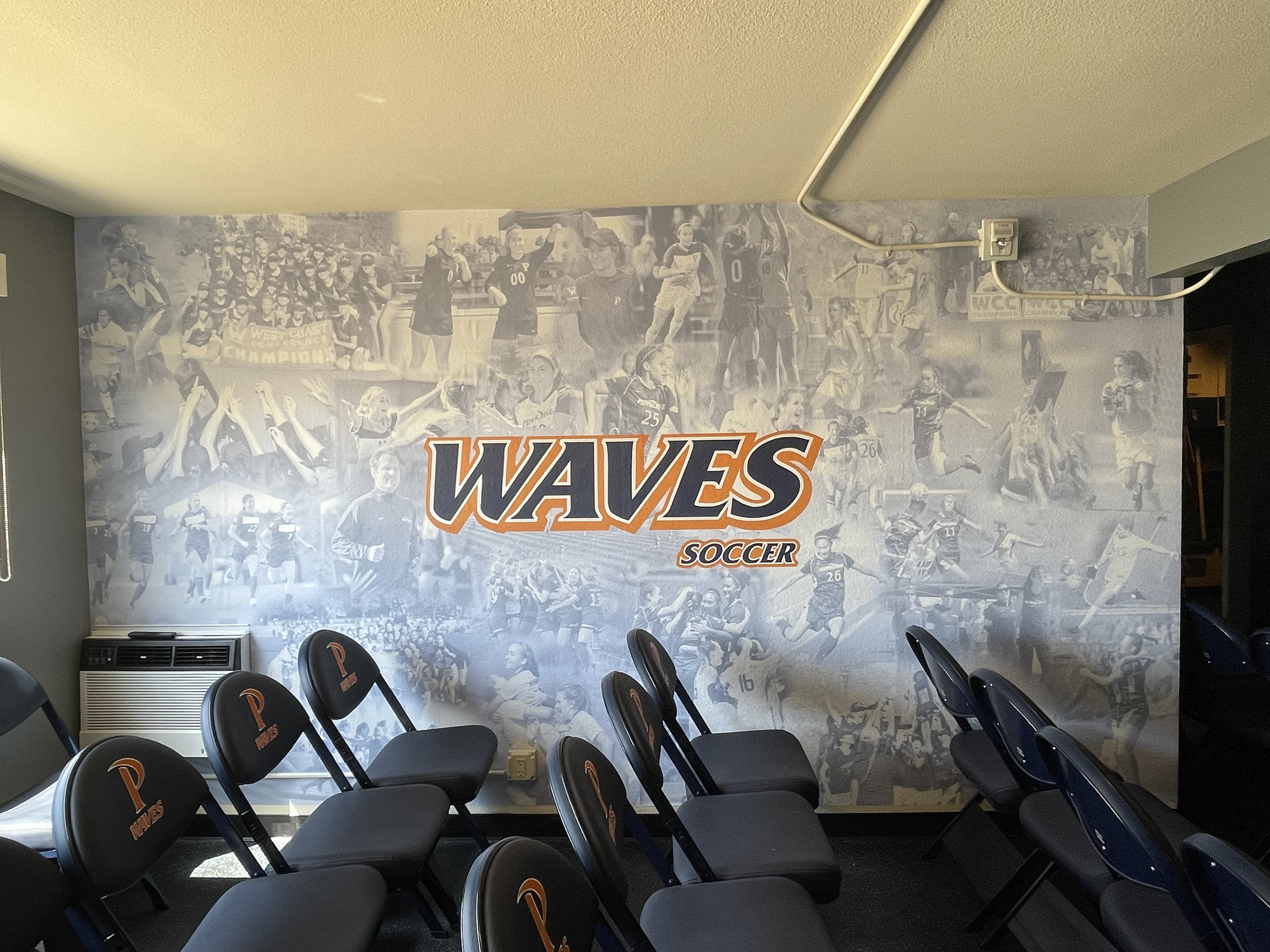 Women's soccer locker room collage
