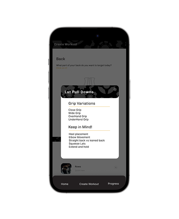 Exercise explanation dropdown