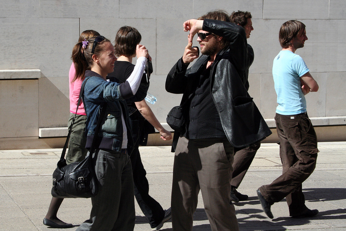 Some of the artists at the initial 'Mis-Guide' workshop