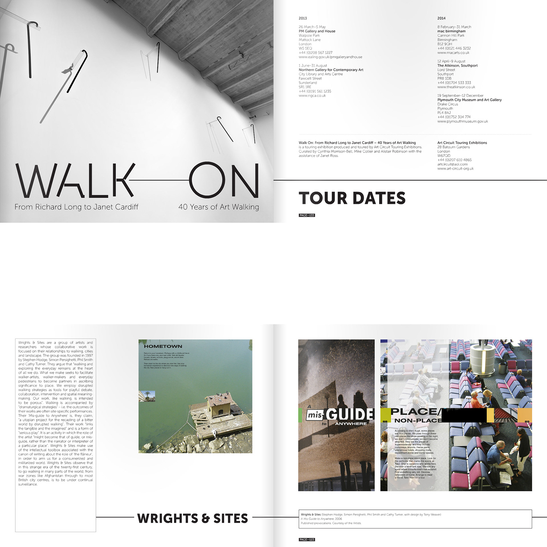 Pages from the 'Walk On' exhibition catalogue