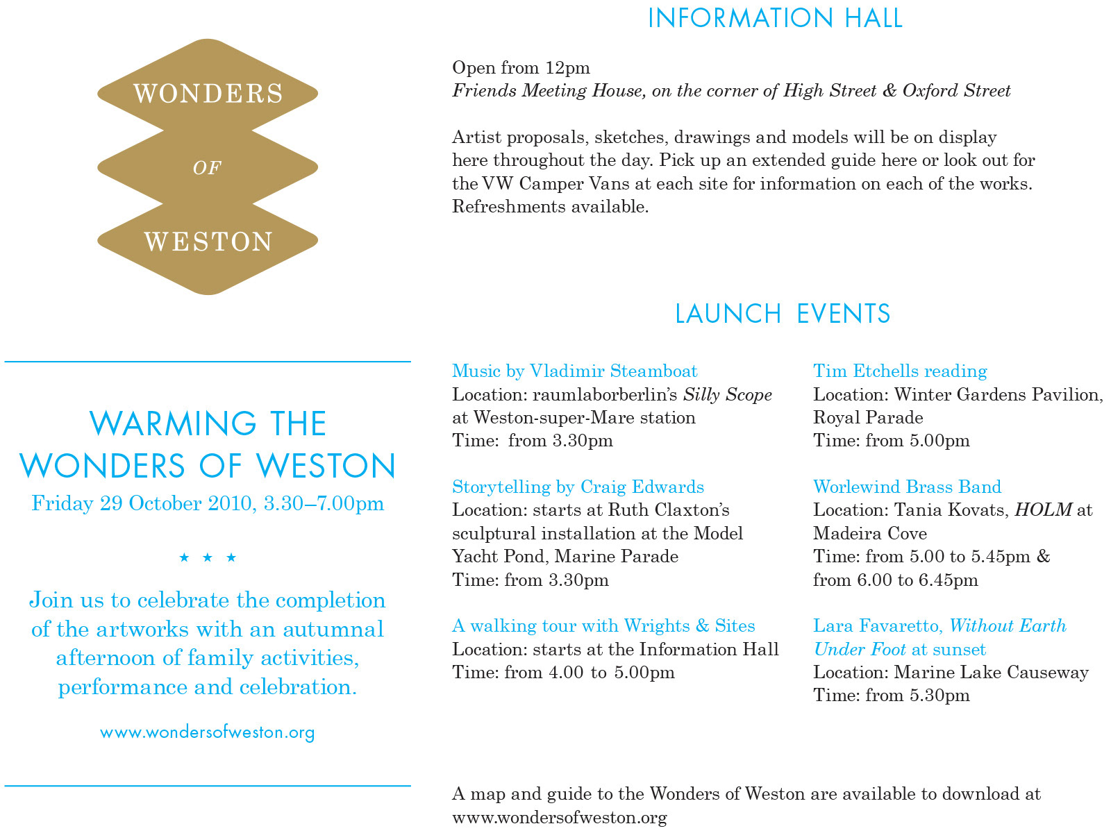 The 'Wonders of Weston' launch invitation