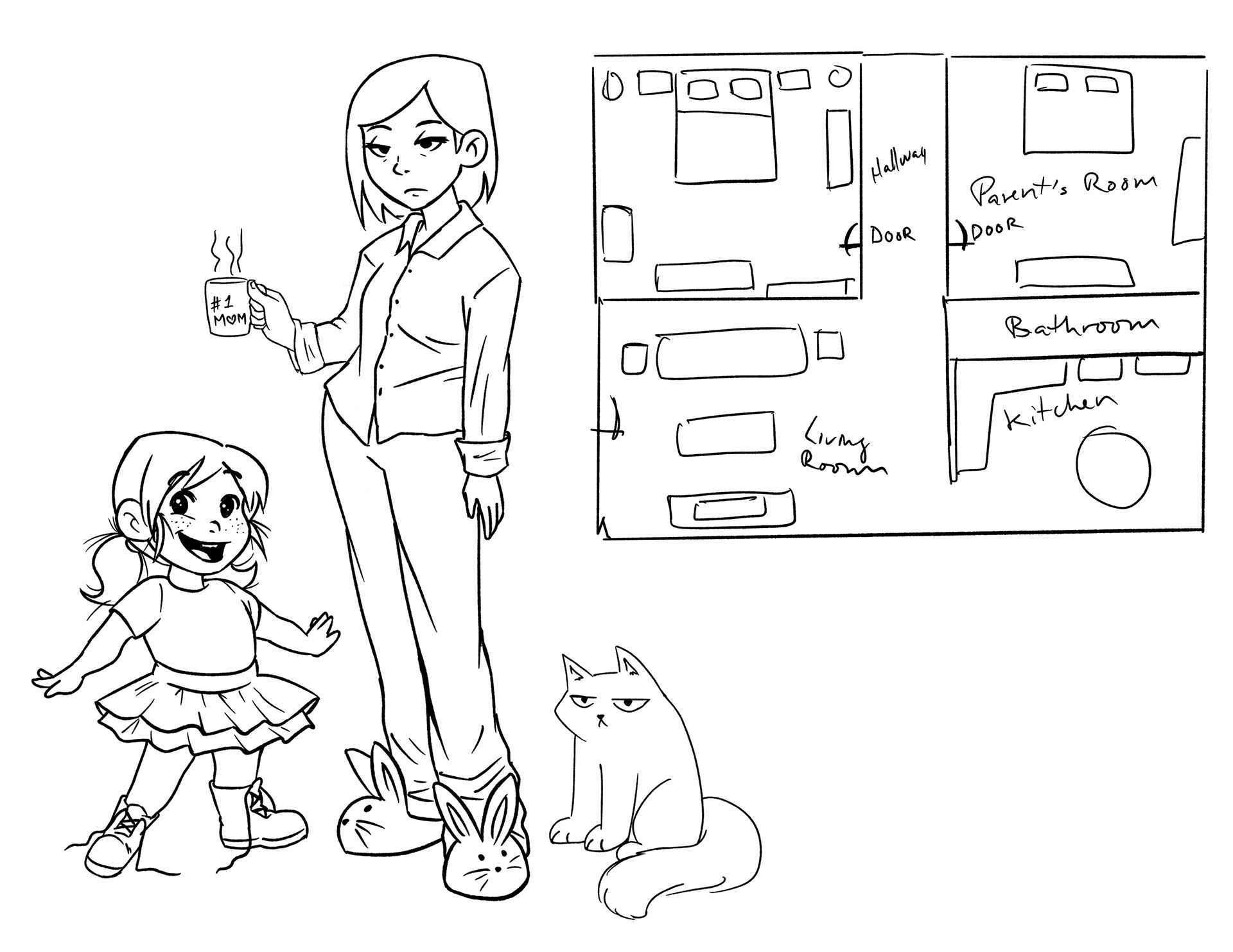 Characters and map of the house