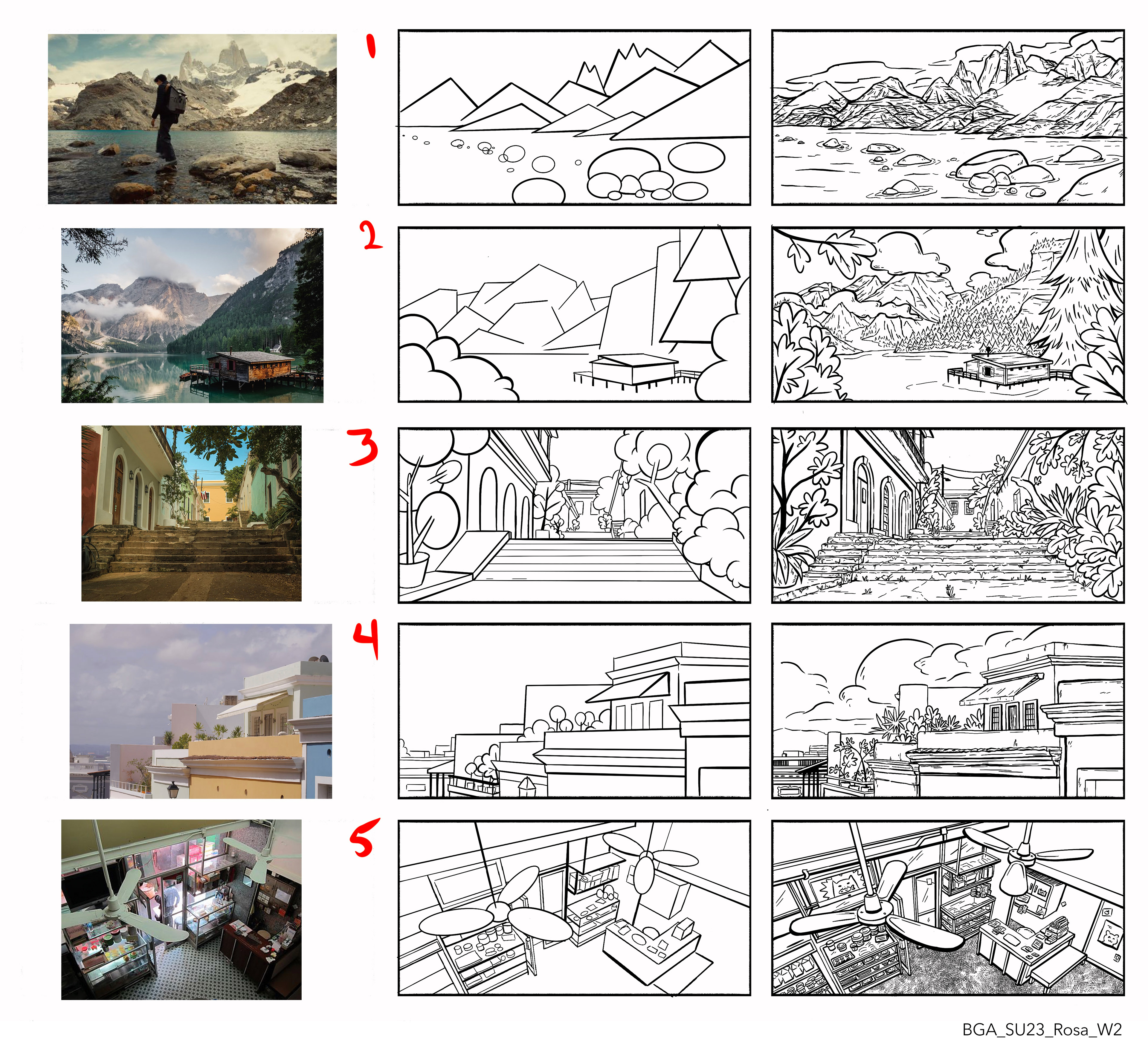 Background study from CDA Background Design for Animation Class
