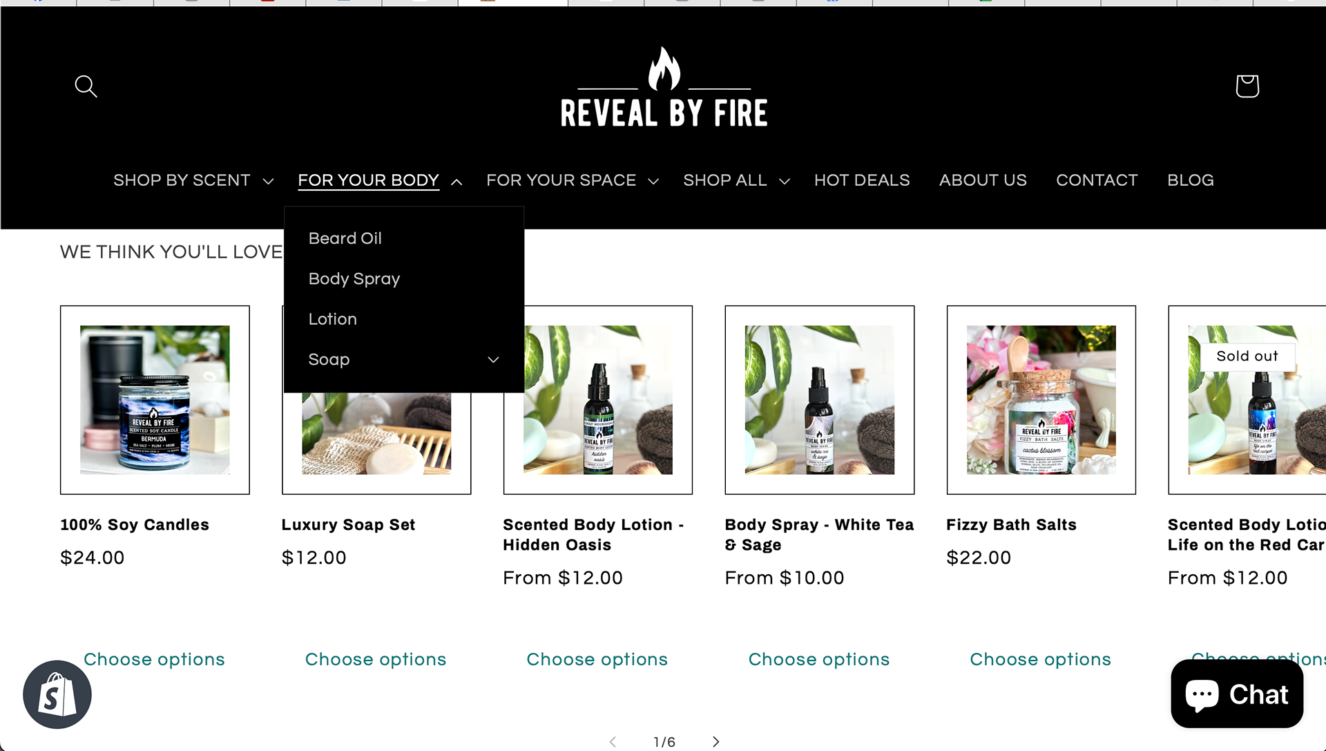 Reveal By Fire webpage