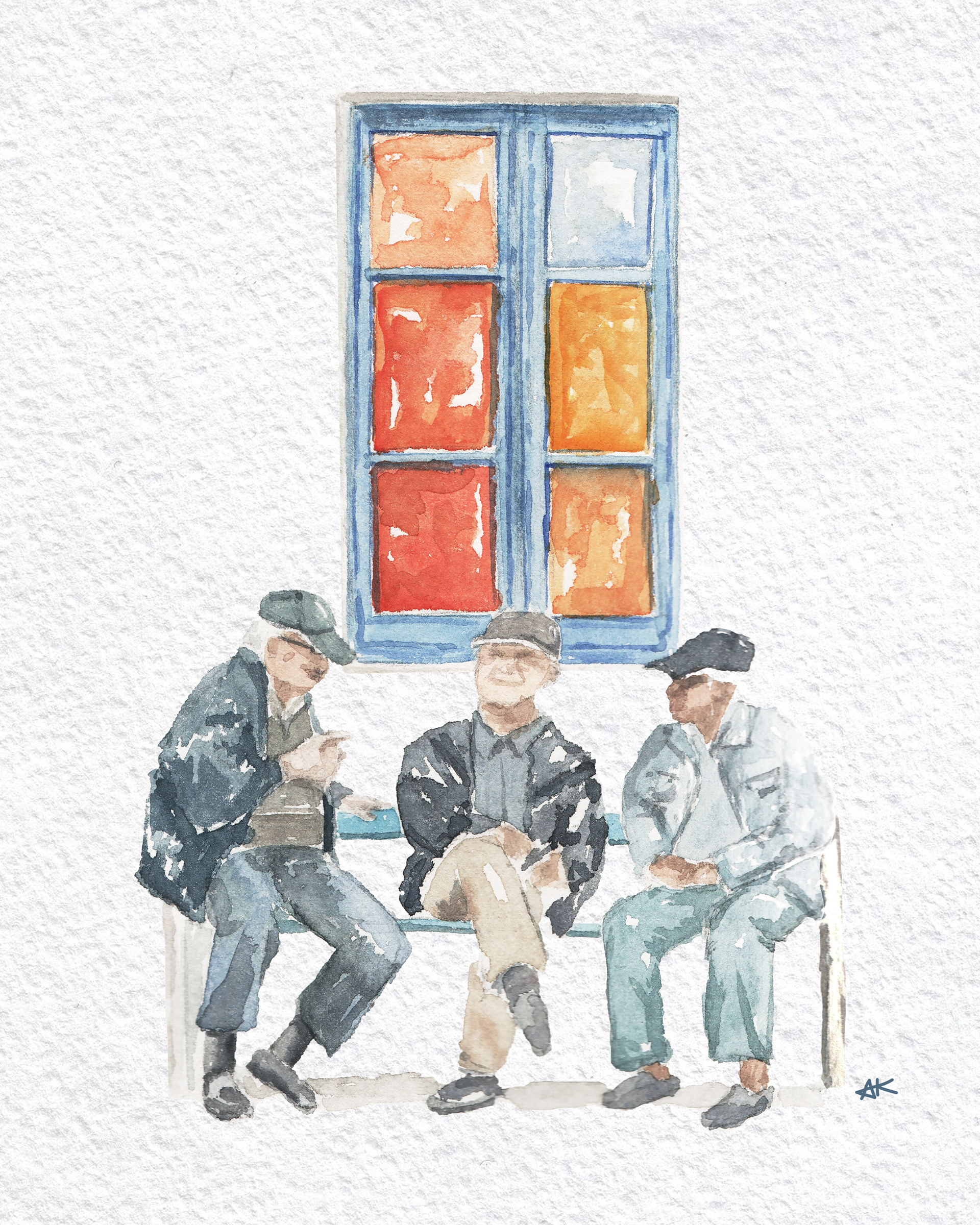 "Sitting" - Watercolor