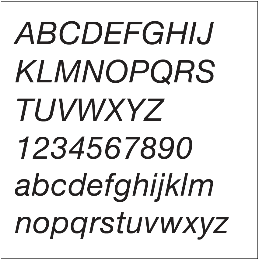Basic Glyphs Italic