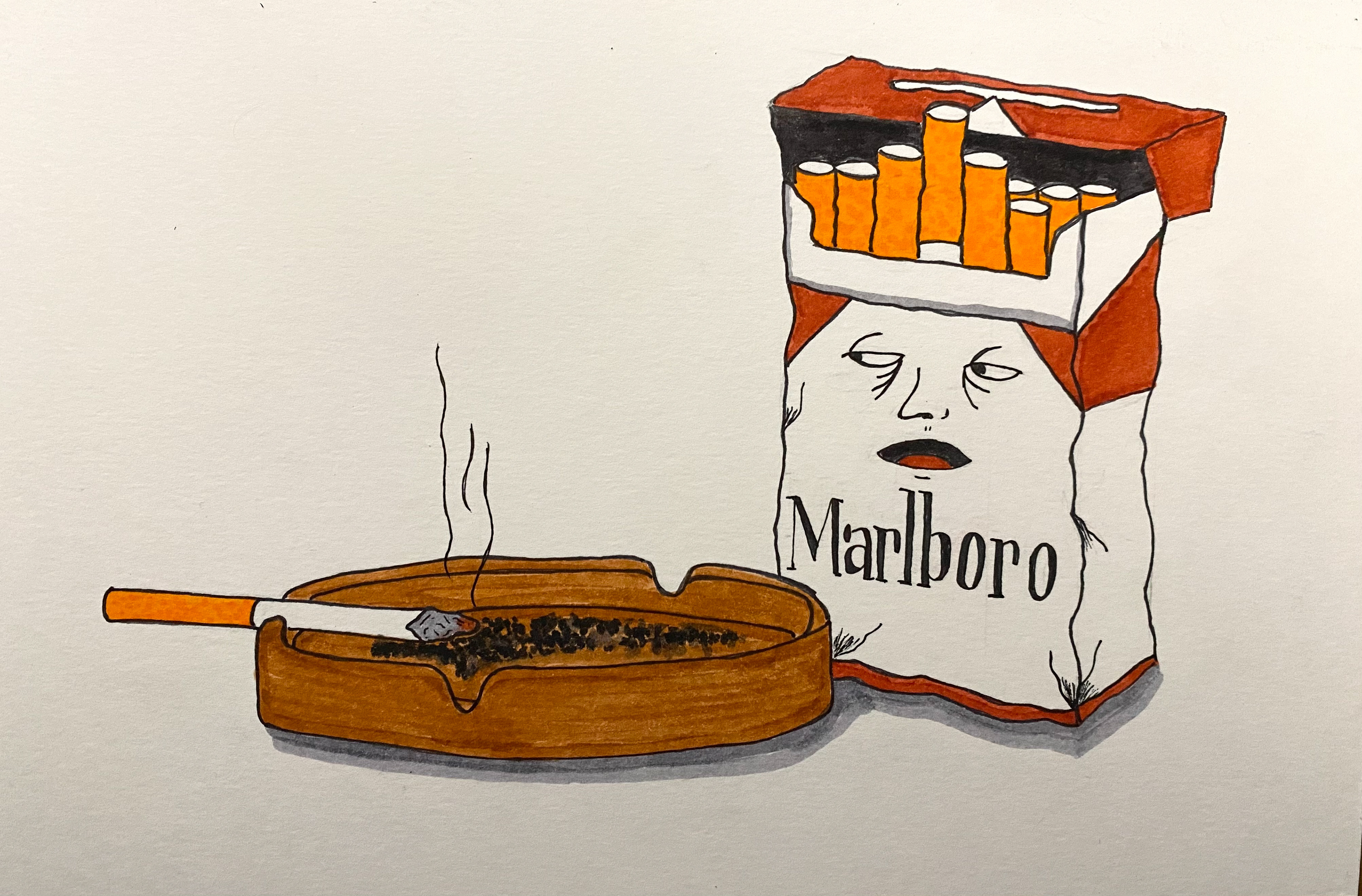 marker and pen on paper