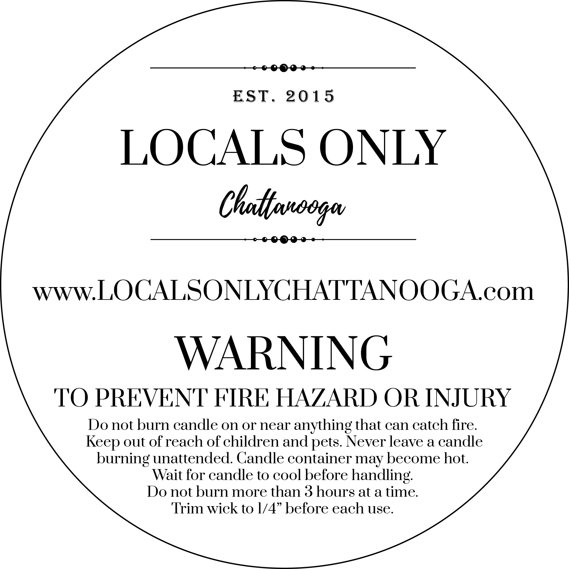 Logo & Candle Warning Label 