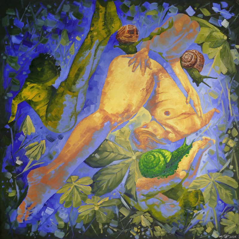 'Halasana' (2026) 24x24in. Oil on Canvas