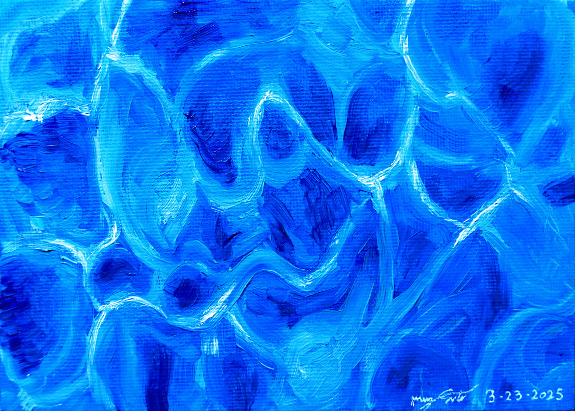 ‘Water Refractions Study, 1’ (2025) 5x7in. Oil on Canvas Board