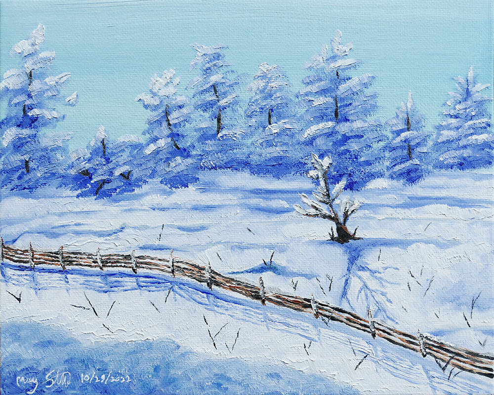 'Winter Farm' (2022) 8x10in. Oil on Canvas Board