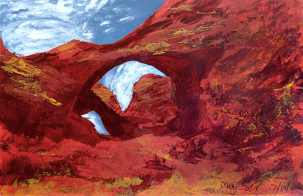 'Utah Arches' (2021) 5.5x8.5in. Acrylic on Paper