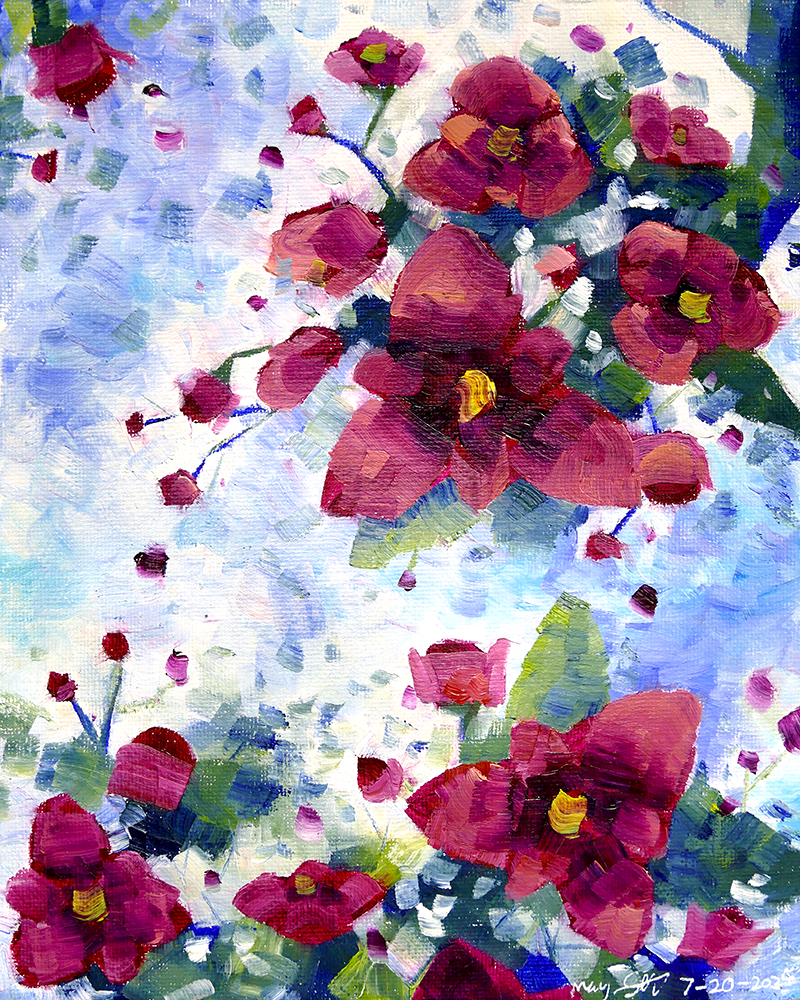 'Pawpaws in Bloom' (2024) 8x10in. Oil on Canvas Board
