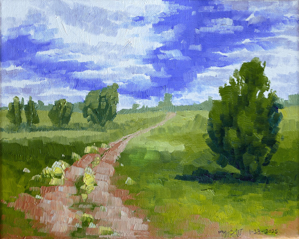 'Country Road' (Advertisement for workshop) (2025) 8x10in. Oil on Canvas