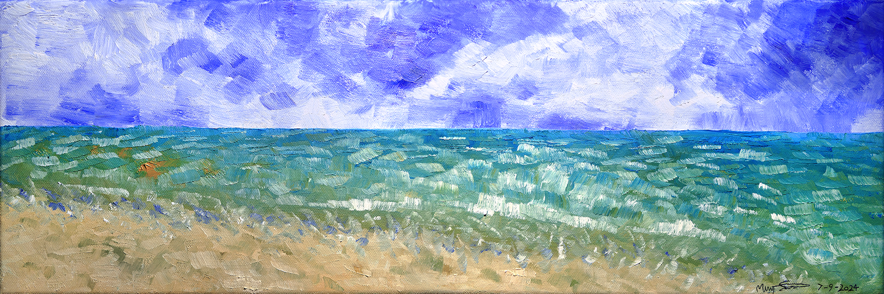 'Arcadia Beach' (2024) 8x24in. Oil on Canvas
