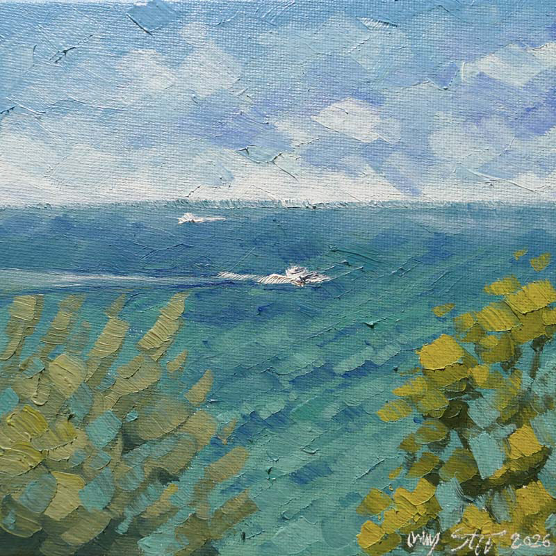‘Boat in Arcadia’ (2026) 6x6in. Oil on Canvas Board