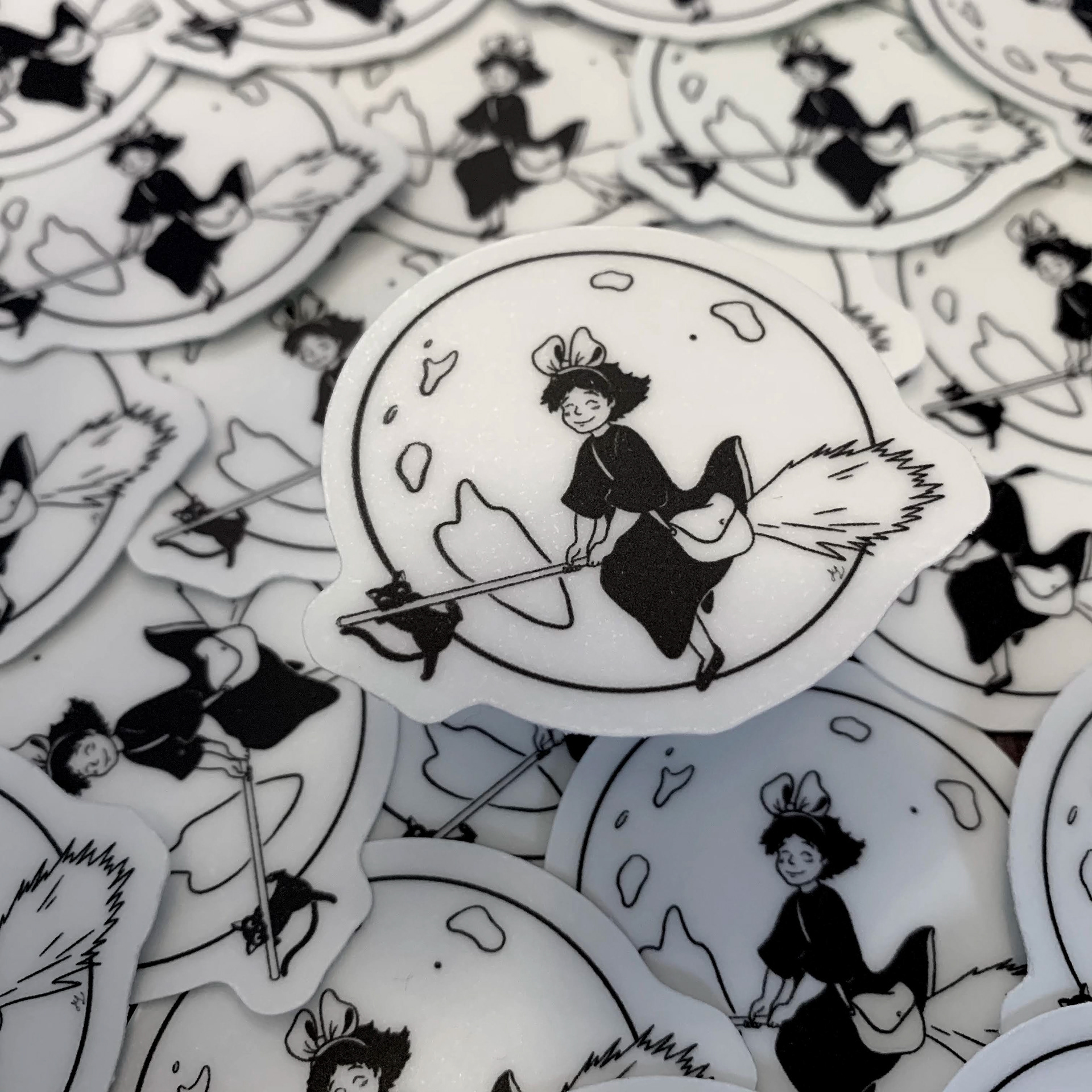 Vinyl stickers in the light