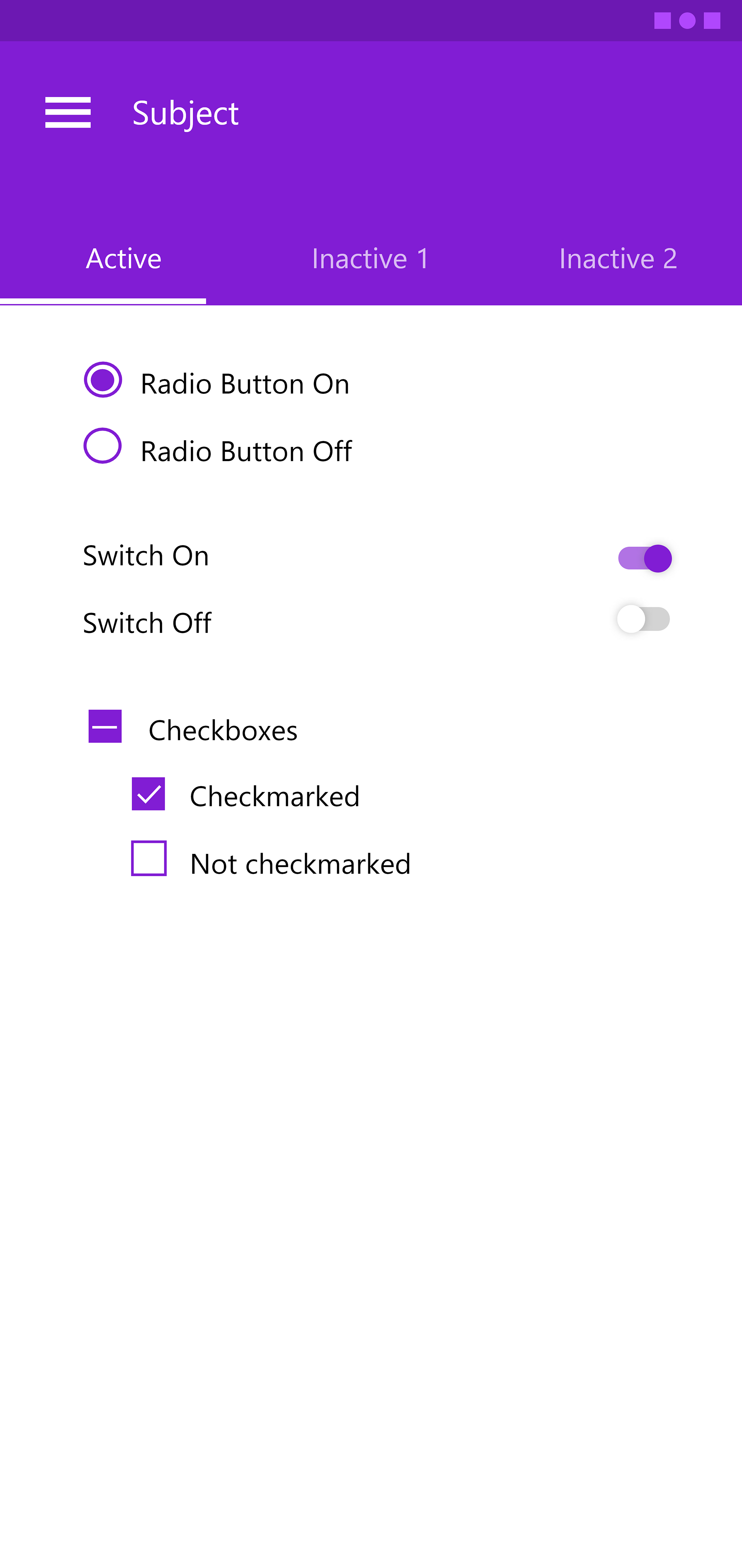 App Tabs and Selectors (Android)
