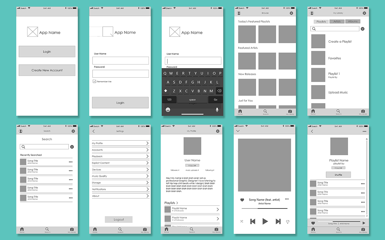 Low Fidelity Screens