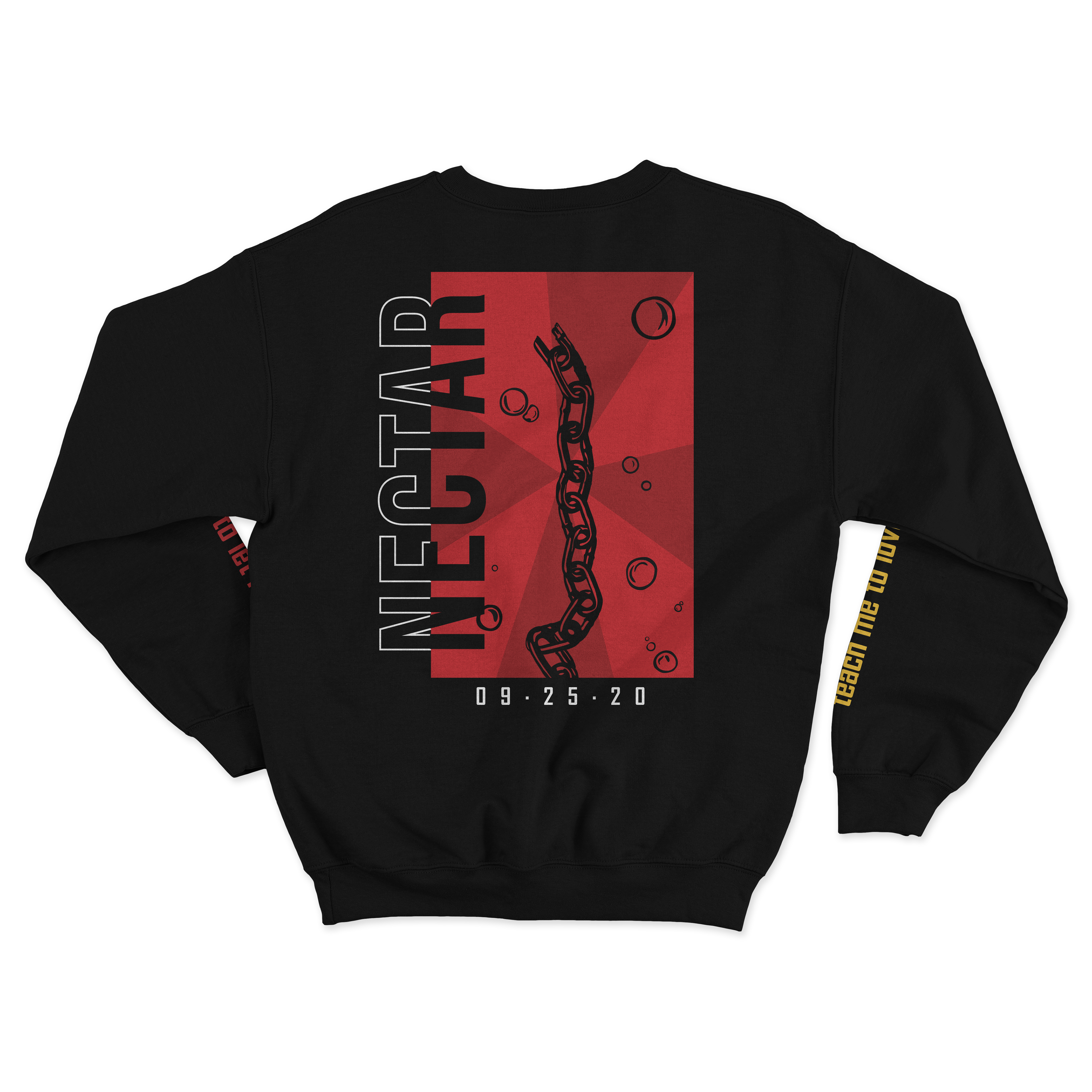 Crew Neck Sweatshirt Design - Black Back