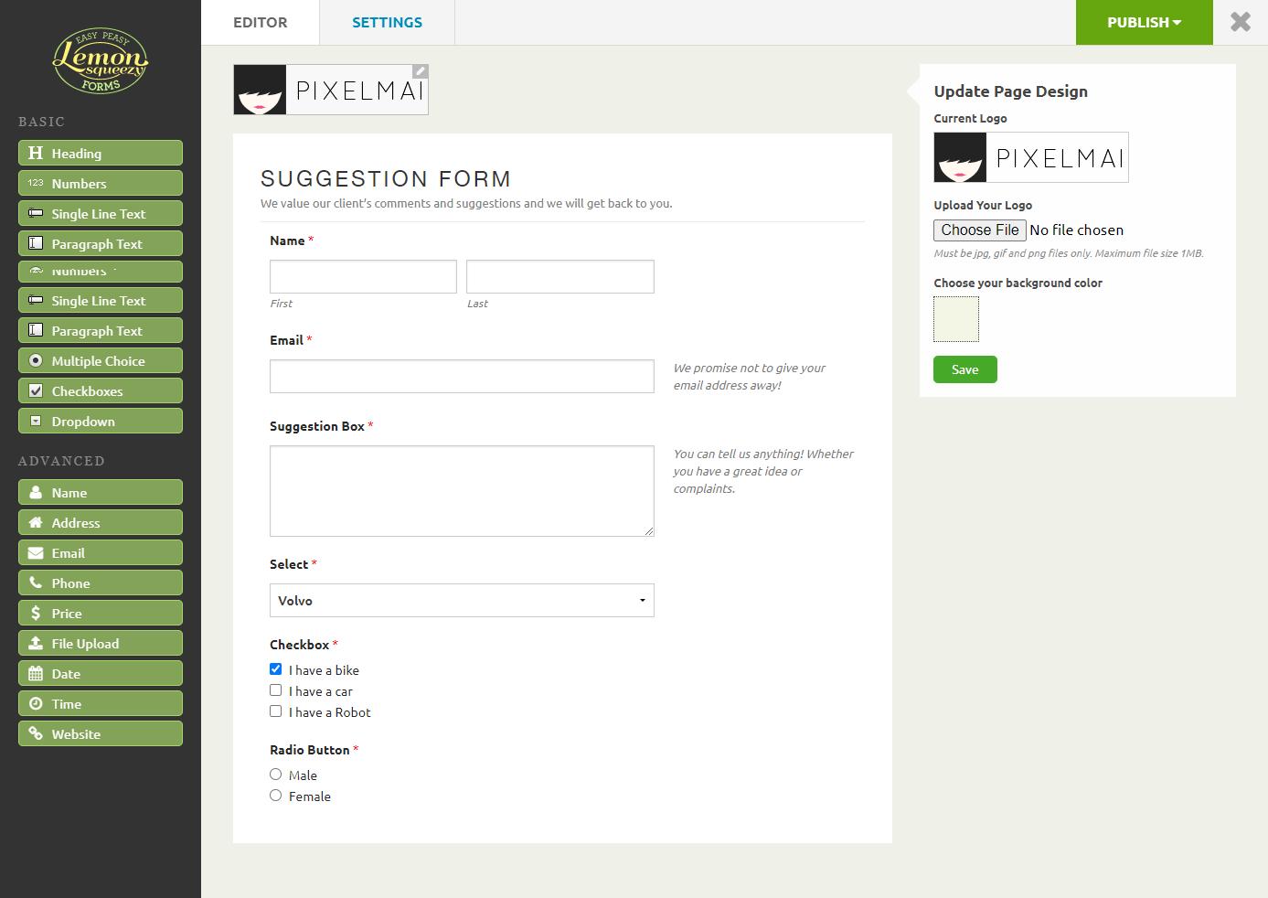 Create Form