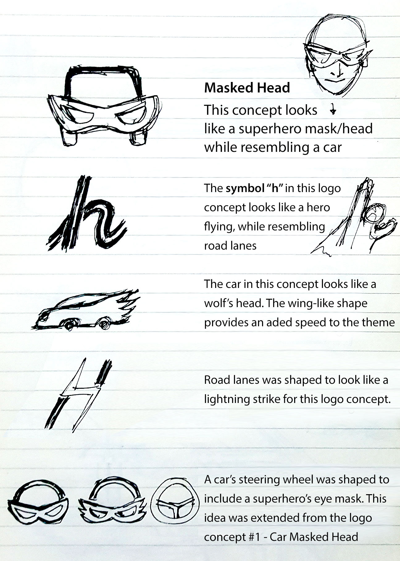 Five (5) preliminary concept ideas
