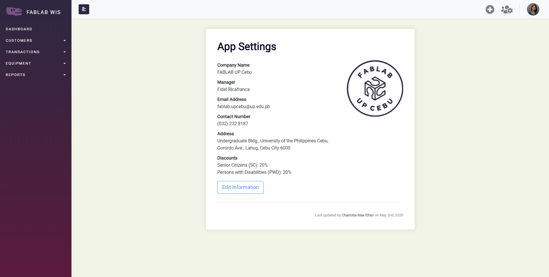 App Settings Page
