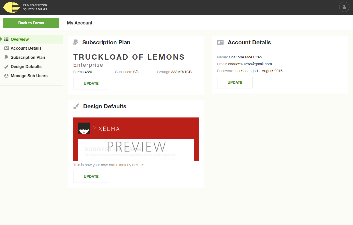 Settings - Overview
