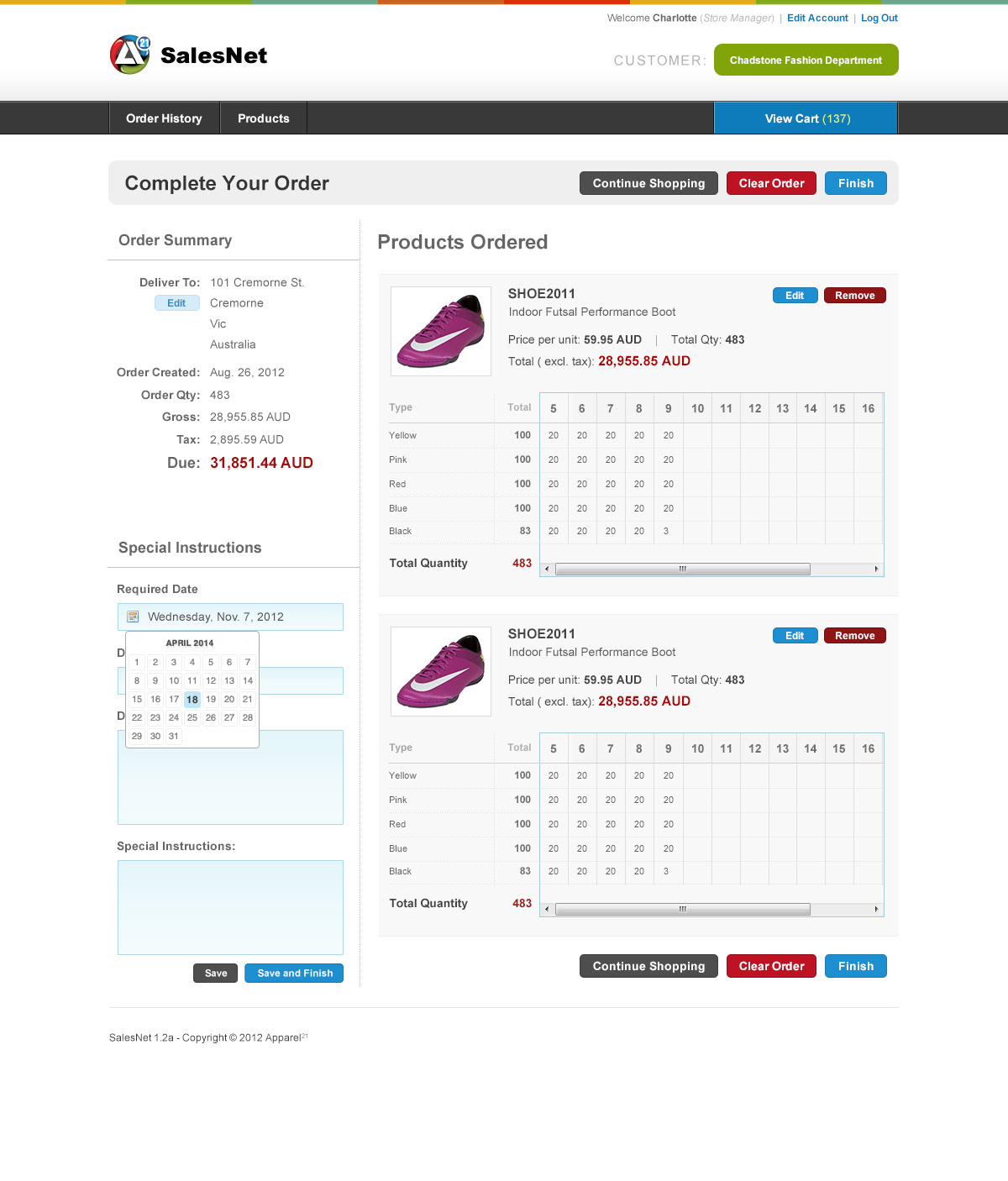 Cart Finalization