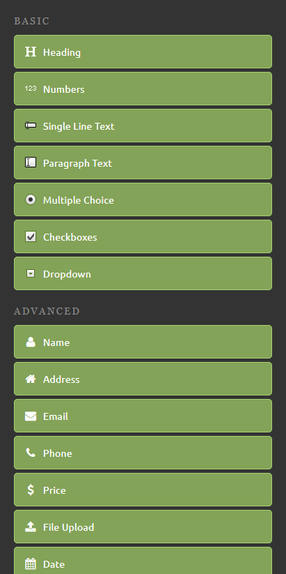 Phone - Create Form Fields List