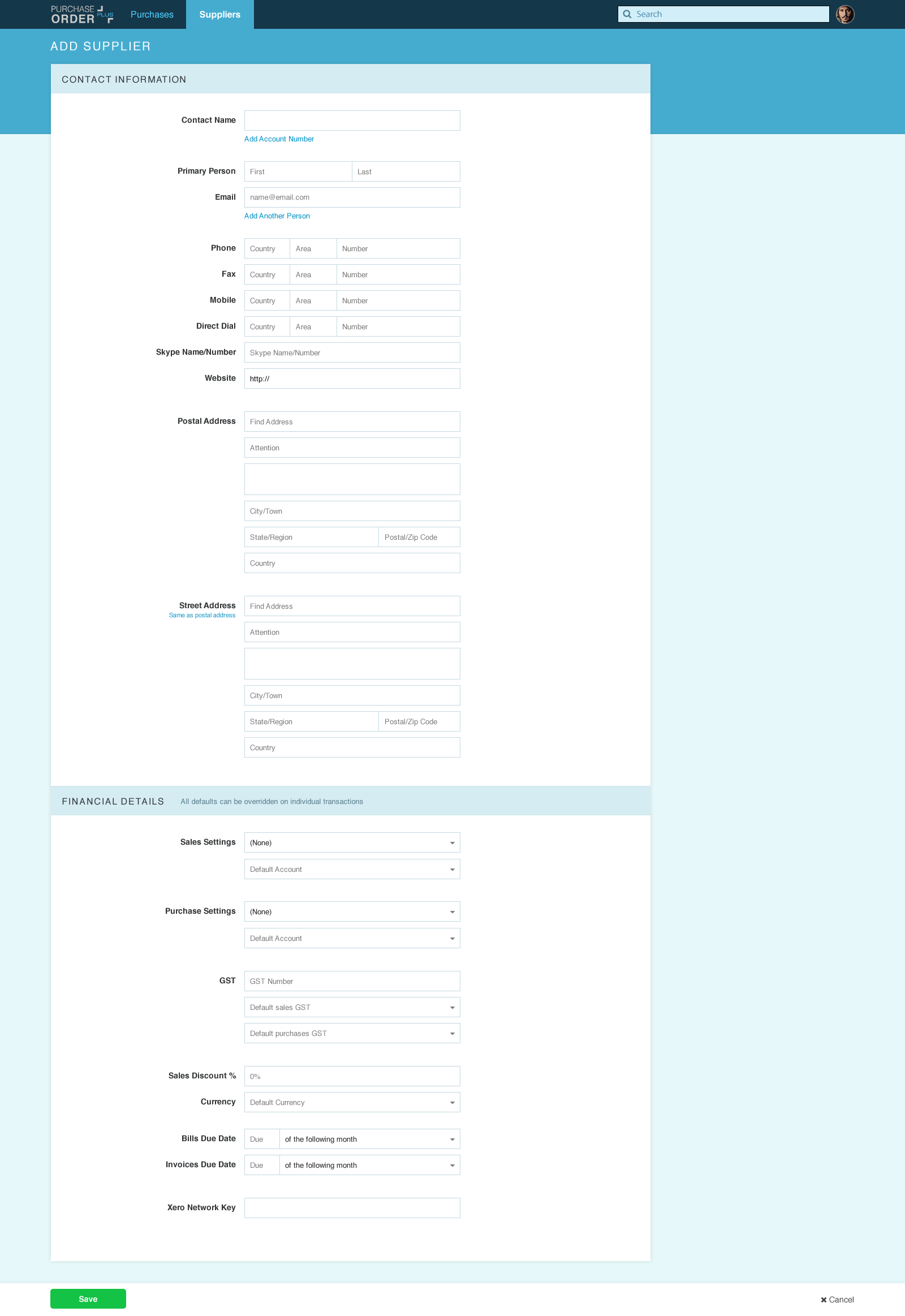 Create Supplier