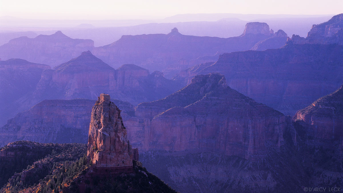 Morning light illuminates the buttes and cliffs of the Grand Canyon at Point Imperial, Grand Canyon National Park, Arizona