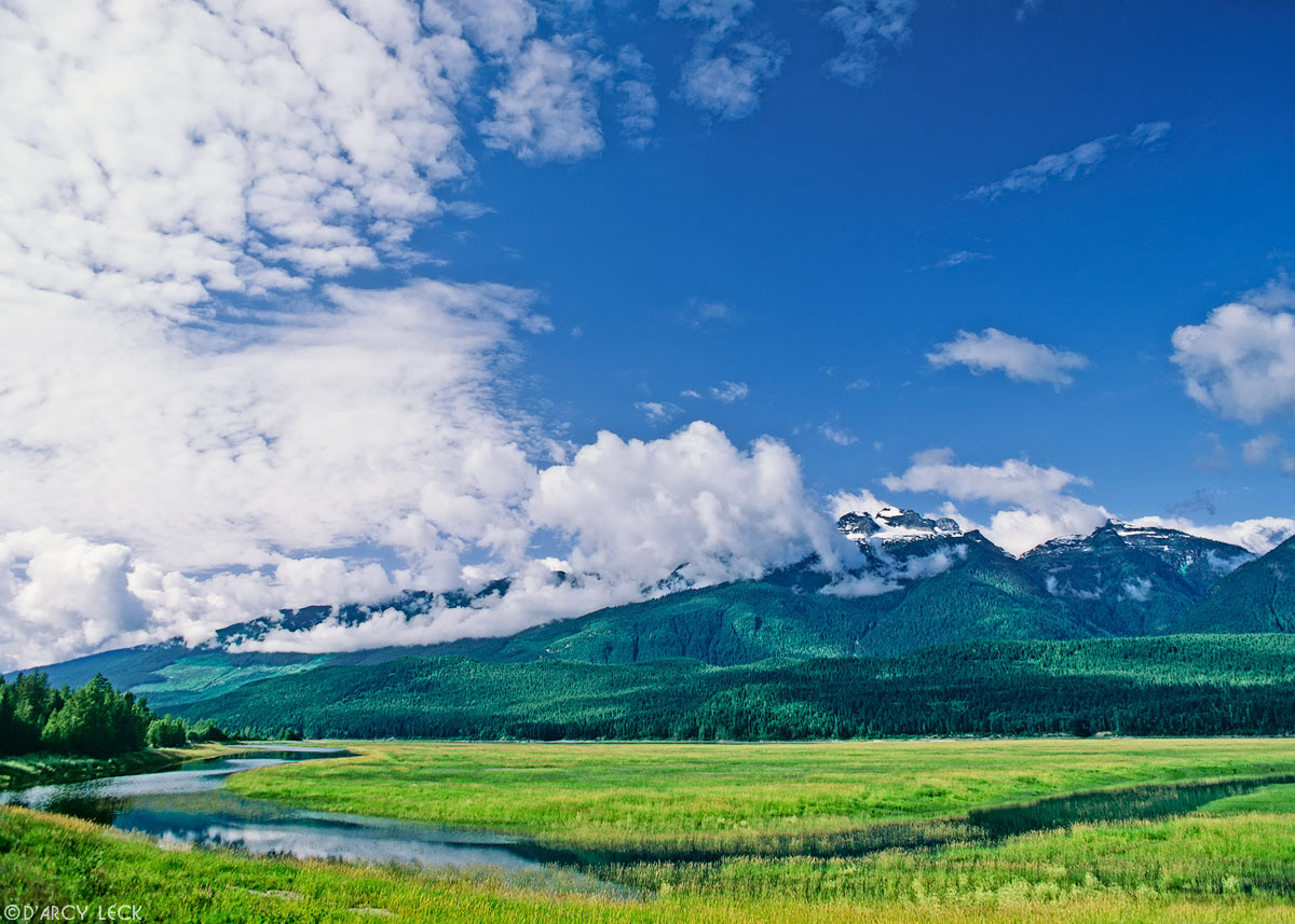 Columbia River and Mount Begbie on a summer morning, British Columbia, Canada