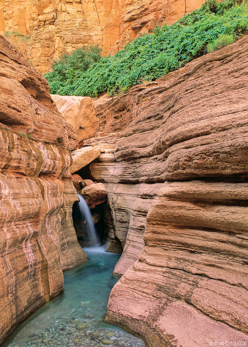 Small waterfall in Matkatamiba Canyon, Grand Canyon National Park, Arizona