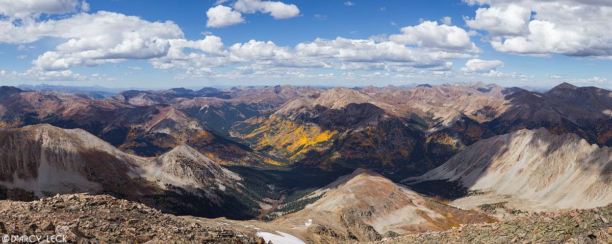 View from summit of La Plata Peak looking North on an Autumn day, Colorado