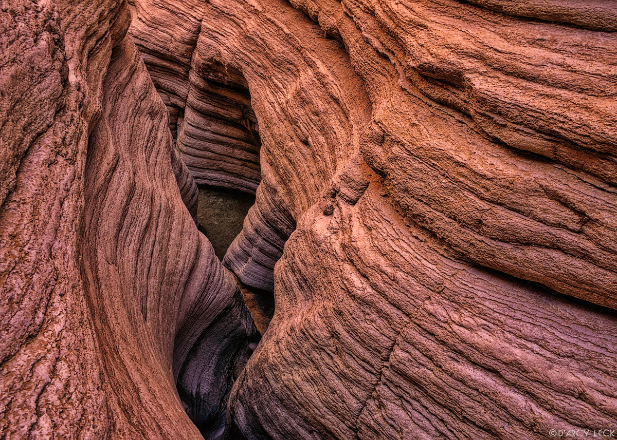 Narrow, eroded slot canyon walls of Matkatamiba Canyon, Grand Canyon National Park, Arizona