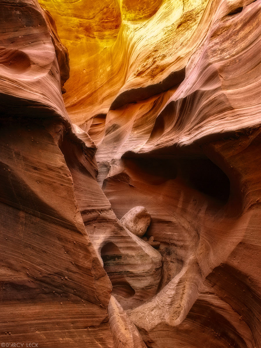 Water-sculpted slot canyon walls, Waterholes Canyon, Arizona