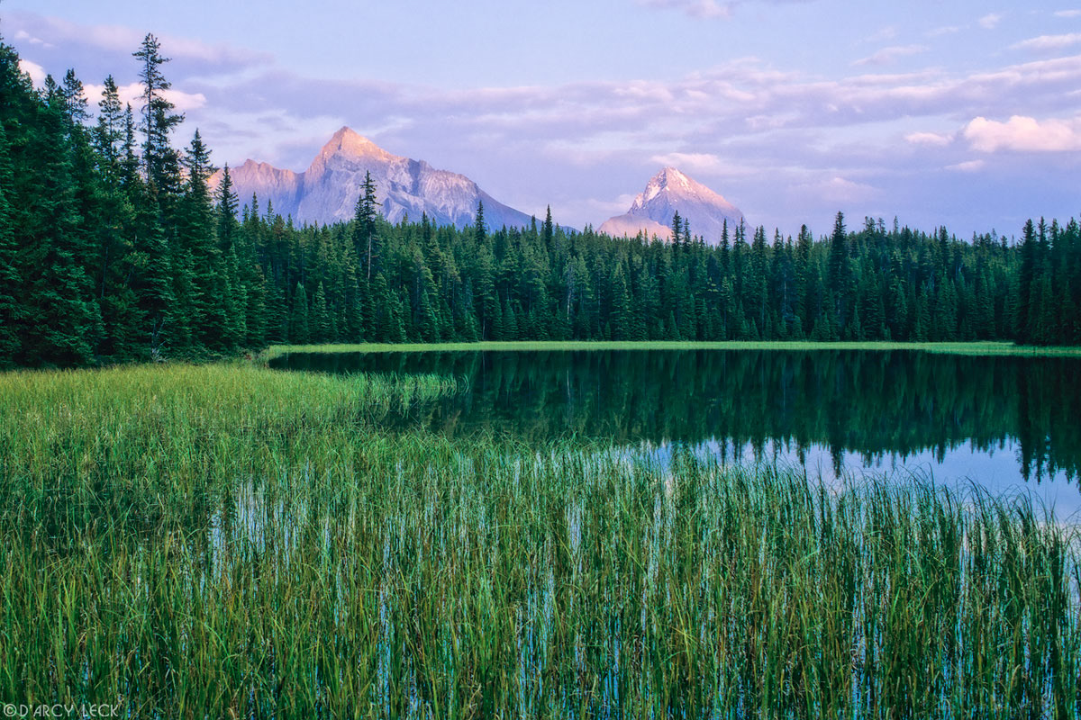 Lorraine Lake at sunset, Jasper National Park, Canada
