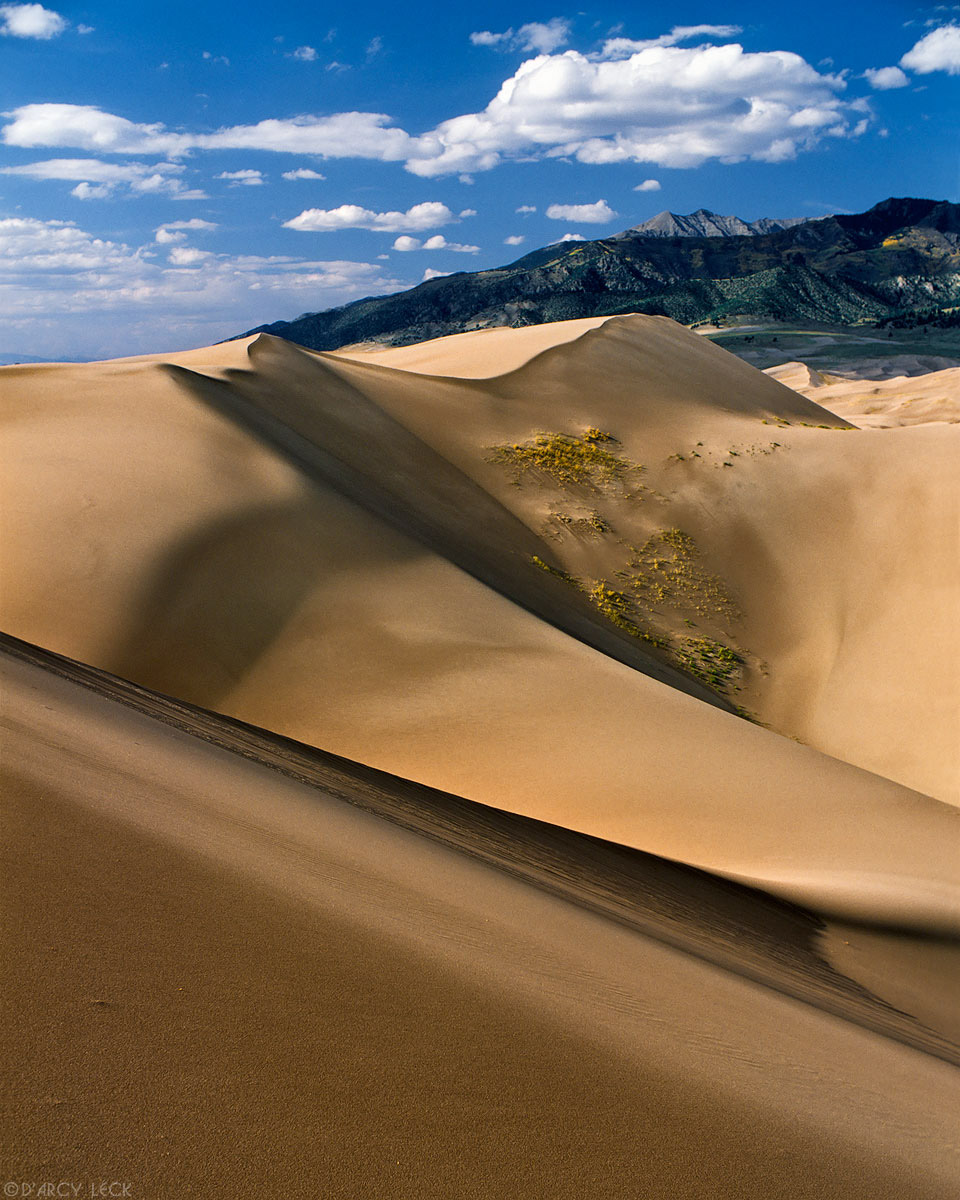 Sand dunes and Sangre de Cristo Mountains, Great Sand Dunes National Park, Colorado, USA
