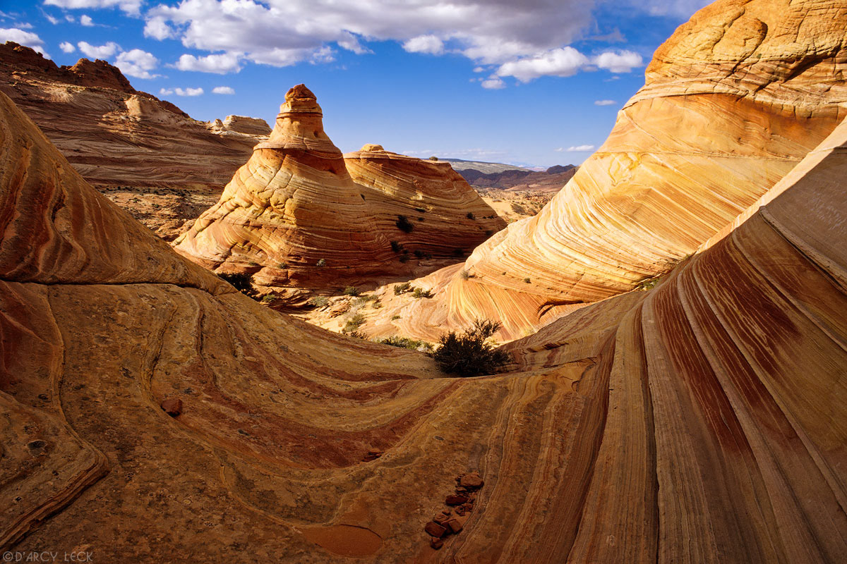 Sandstone dune formations in Coyote Buttes Area, Paria Canyon-Vermilion Cliffs Wilderness, Arizona