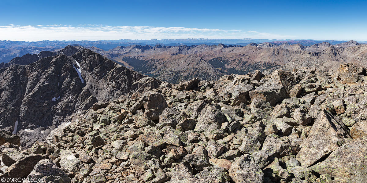Looking South from summit of Mount of the Holy Cross at Sawatch Range Mountains, Colorado
