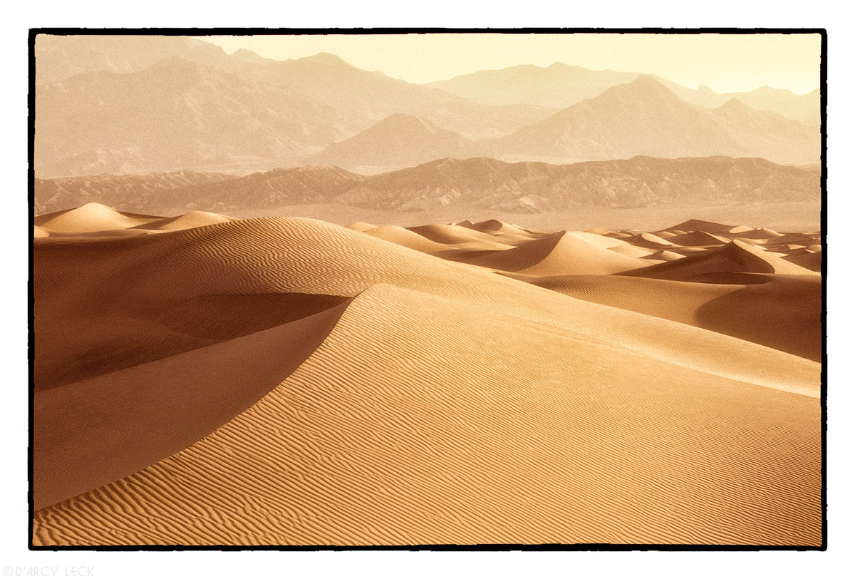 Sand dunes and distant mountains, Death Valley National Park, California