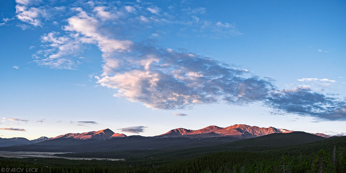 Sunrise on Mount Massive and Mount Elbert, Colorado
